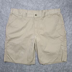 Carhartt Carpenter Shorts Men's 42x21L Khaki Canvas‎ 10" Inseam Cargo Workwear